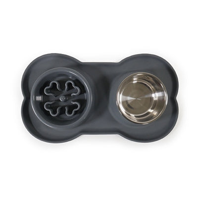 Load image into Gallery viewer, Rosewood Voerbak drinkbak dubbel slow feeder silicone