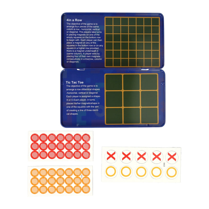 Load image into Gallery viewer, Intro magnetische reisspel in blik tic, tac, toe 4 op een rij