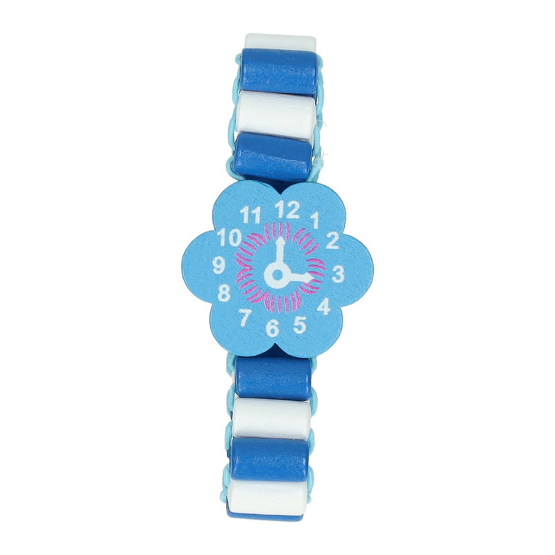 Load image into Gallery viewer, Houten horloge bloem
