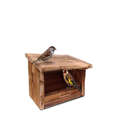 Load image into Gallery viewer, Utopia Vogel voederhuisje gebrand douglas hout