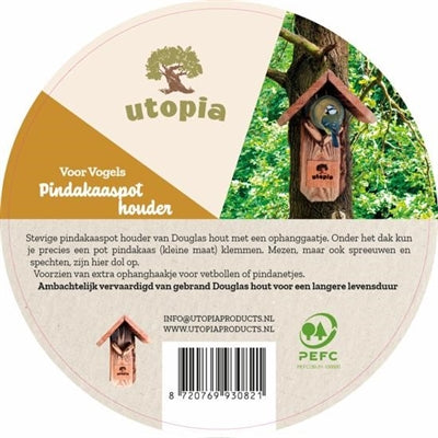 Load image into Gallery viewer, Utopia Pindakaaspothouder gebrand douglas hout