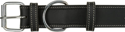 Load image into Gallery viewer, Trixie rustic vetleer halsband hond heartbeat zwart