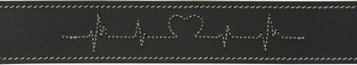 Load image into Gallery viewer, Trixie rustic vetleer halsband hond heartbeat zwart