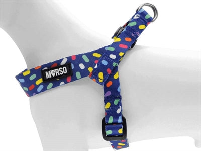 Load image into Gallery viewer, Morso mini hondentuig verstelbaar gerecycled color invaders paars
