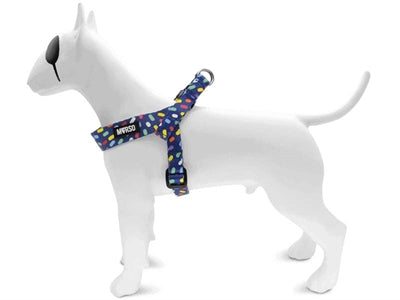 Load image into Gallery viewer, Morso mini hondentuig verstelbaar gerecycled color invaders paars