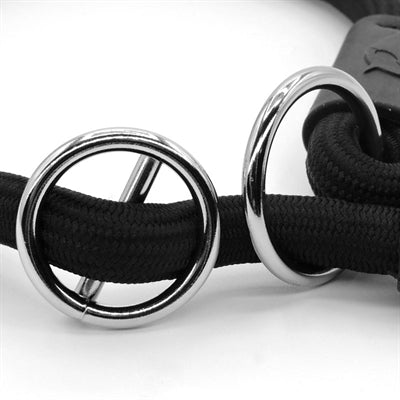 Load image into Gallery viewer, Morso half slip halsband hond soft rope gerecycled black zwart