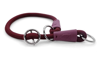Load image into Gallery viewer, Morso half slip halsband hond soft rope gerecycled plum paars