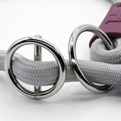 Load image into Gallery viewer, Morso half slip halsband hond soft rope gerecycled grey grijs