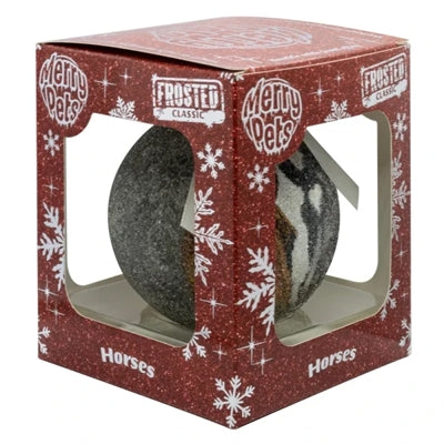 Load image into Gallery viewer, Plenty gifts Kerstbal frosted paard zilver