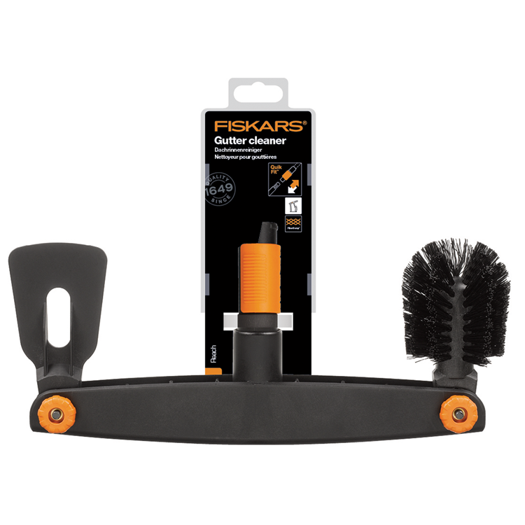 ギャラリービューアに画像をロードする, Fiskars quikfit dakgootborstel - dakgootreiniger voor telescopische steel - schraper en borstel