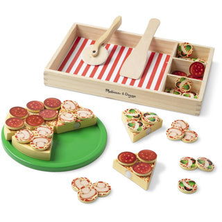 Afbeelding laden in galerijviewer, Melissa doug – houten pizzaset – 36 toppings en ingrediënten