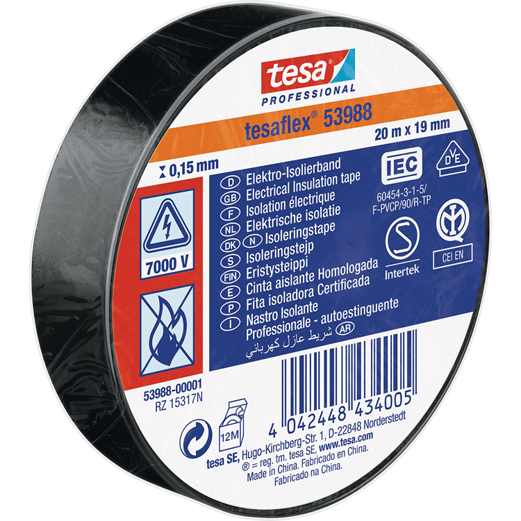 ギャラリービューアに画像をロードする, Tesa professional tesa isolatietape 19mm - 20 meter - zwart