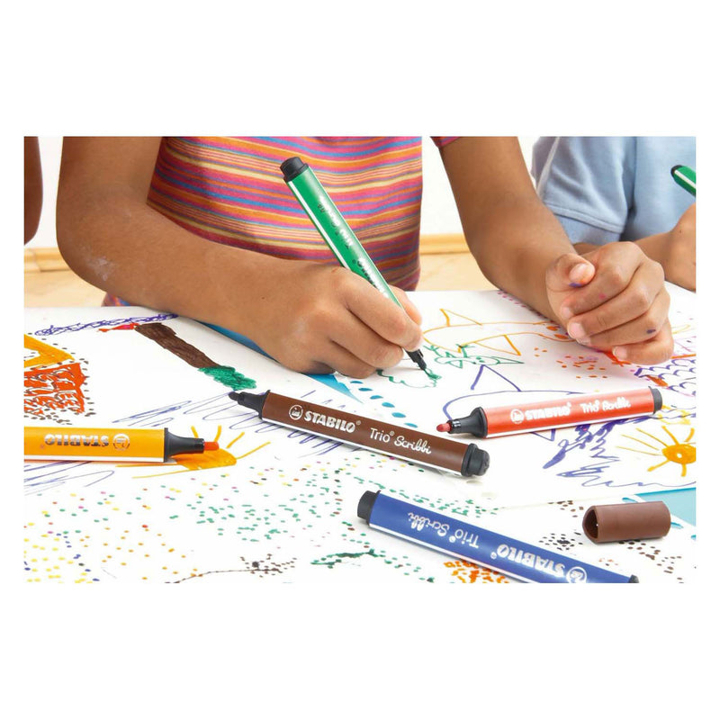 Load image into Gallery viewer, Stabilo trio scribbi - viltstift met meeverende punt - lichtgroen