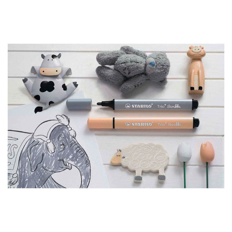 Load image into Gallery viewer, Stabilo trio scribbi - viltstift met meeverende punt - geel