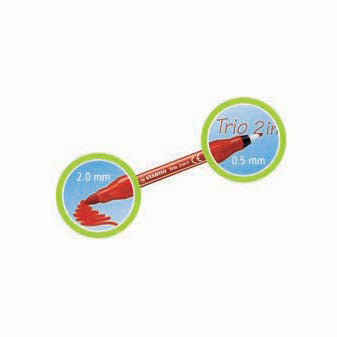 Load image into Gallery viewer, Stabilo trio 2 in 1 - viltstift en fineliner in een - set 10 stuks