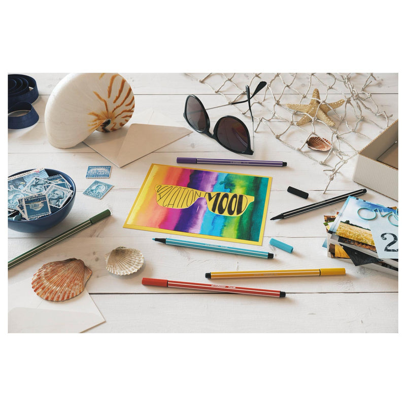 Afbeelding laden in galerijviewer, Stabilo pen 68 - viltstift - fluoriserend blauw (68 031)