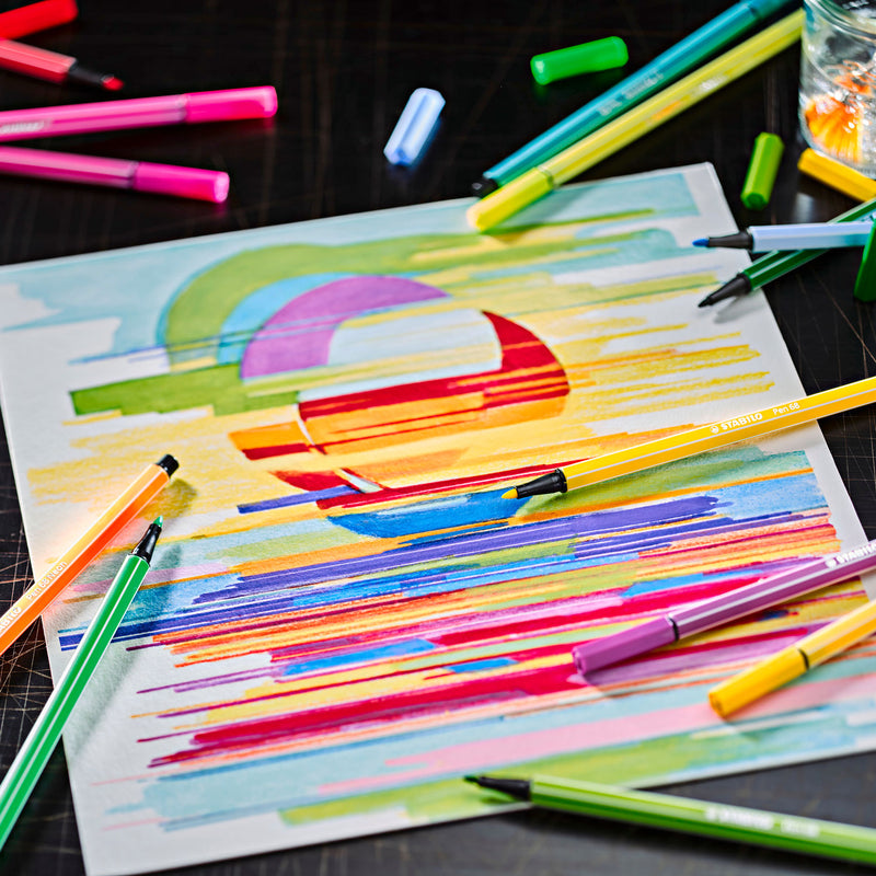 ギャラリービューアに画像をロードする, Stabilo pen 68 - viltstift - metalen doos met 20 stuks