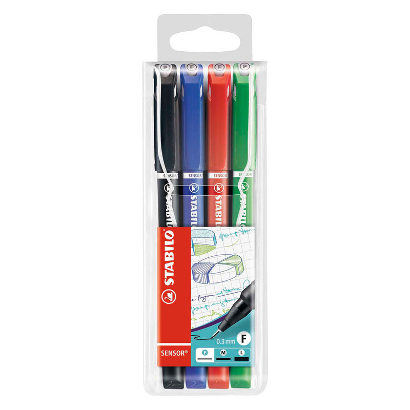 Afbeelding laden in galerijviewer, Stabilo sensor - fineliner 0.3 mm - set met 4 stuks