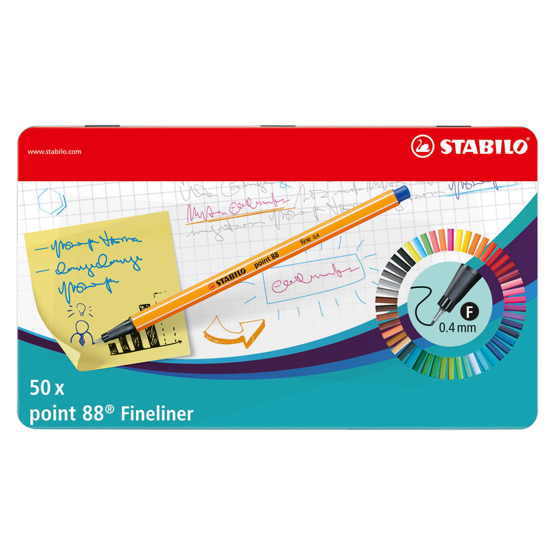 Load image into Gallery viewer, Stabilo point 88 - fineliner - metalen set met 50 stuks