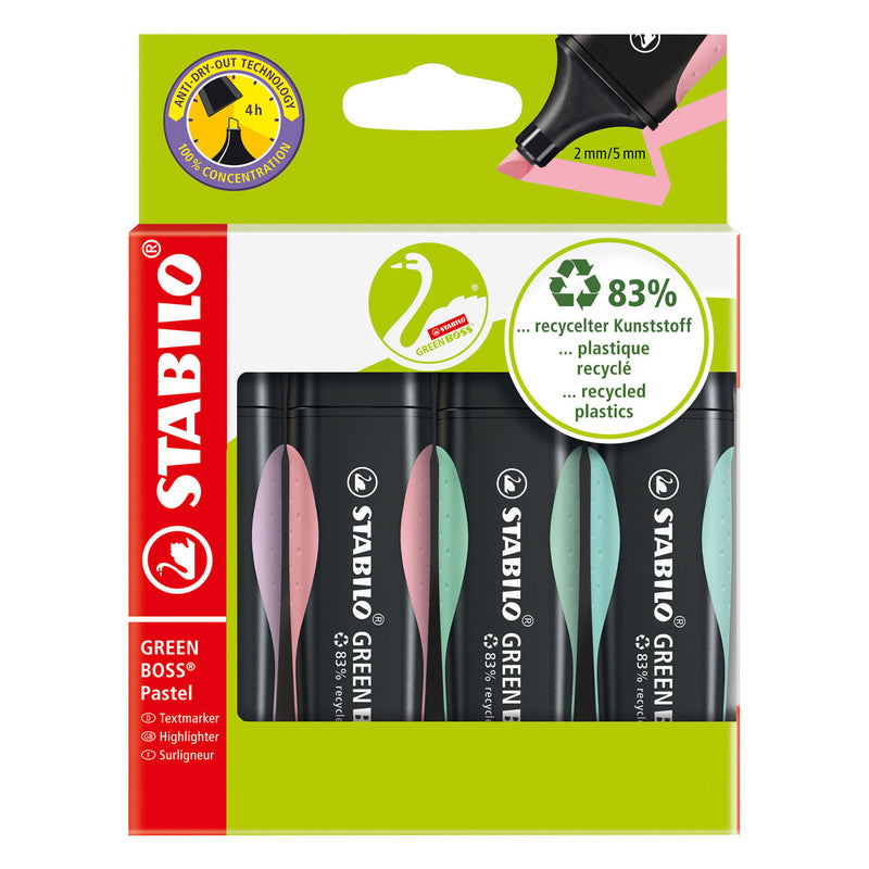 Load image into Gallery viewer, Stabilo green boss pastel - markeerstift - set met 4 stuks