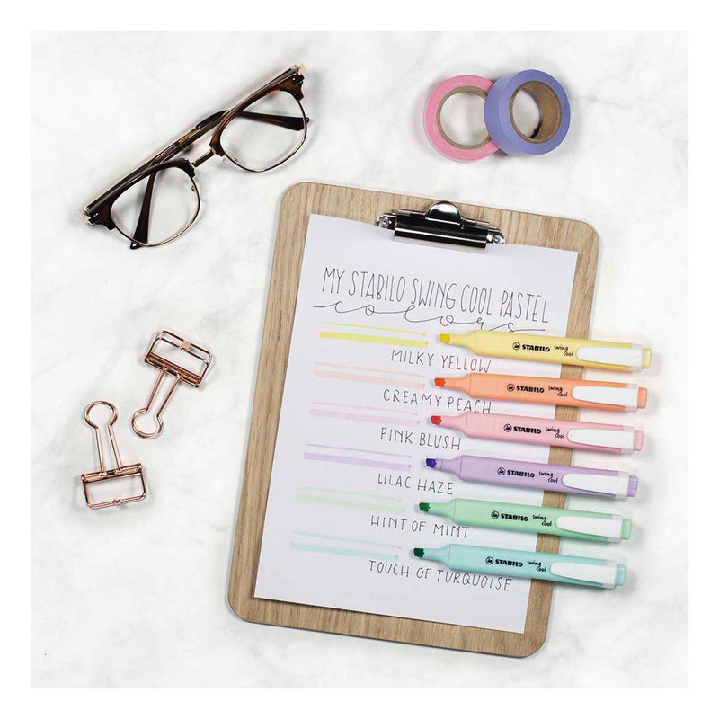 Afbeelding laden in galerijviewer, Stabilo swing cool - markeerstift - perfect voor onderweg - pastel - etui met 4 kleuren
