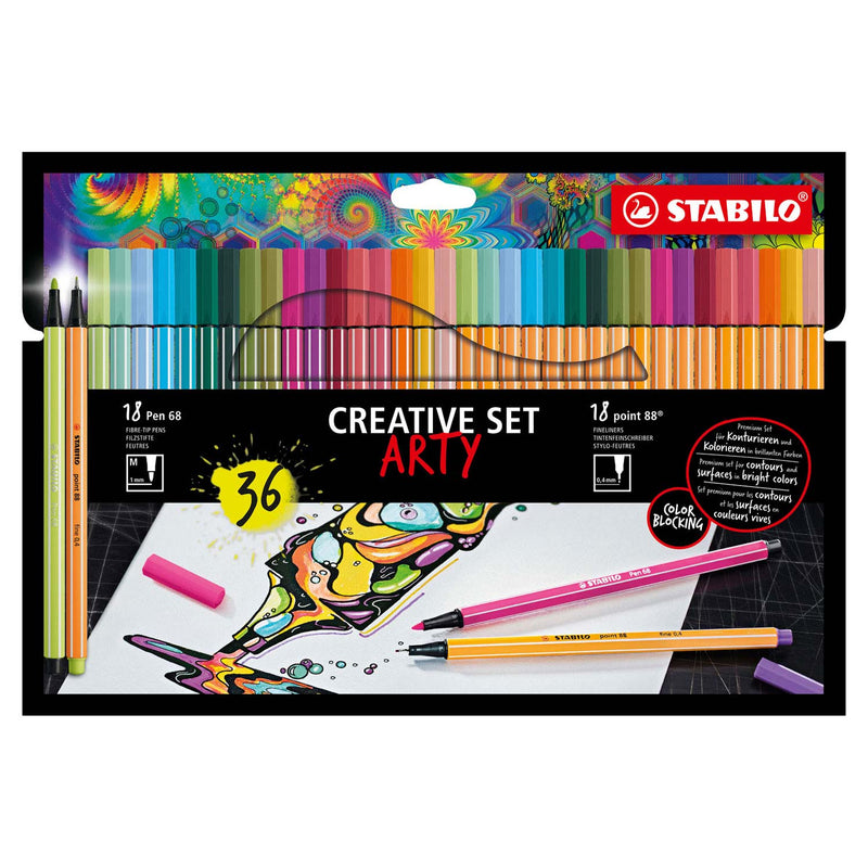 Load image into Gallery viewer, Stabilo creative set - pen 68 point 88 pastel - arty - combi etui 36 stuks
