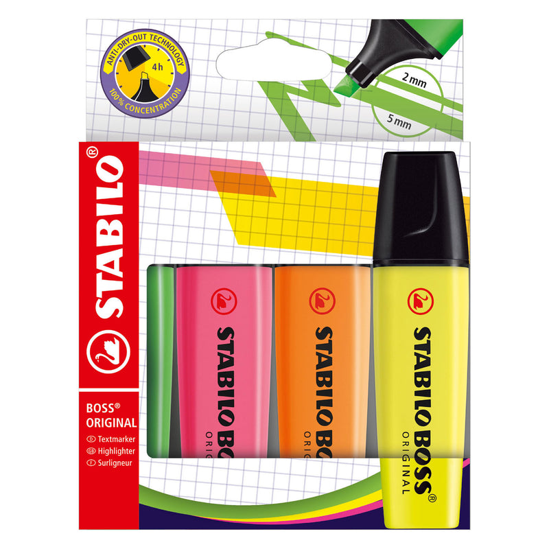Load image into Gallery viewer, Stabilo boss original - markeerstift - set met 4 stuks