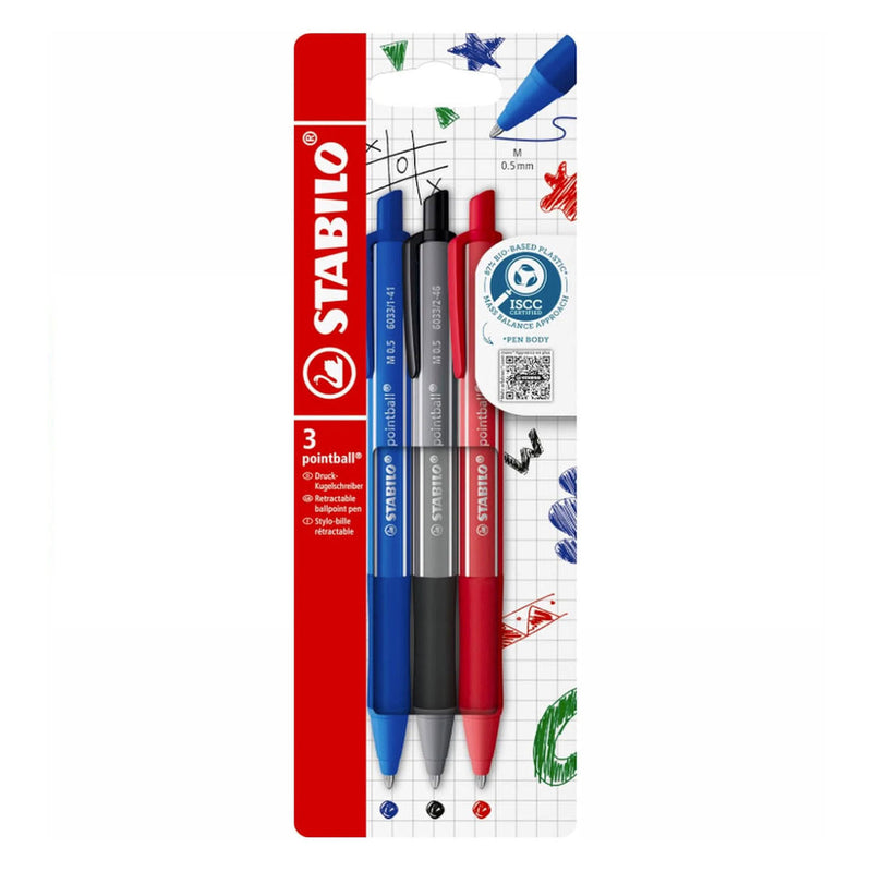 Afbeelding laden in galerijviewer, Stabilo pointball - balpen - colorful - navulbaar - etui met 3 kleuren
