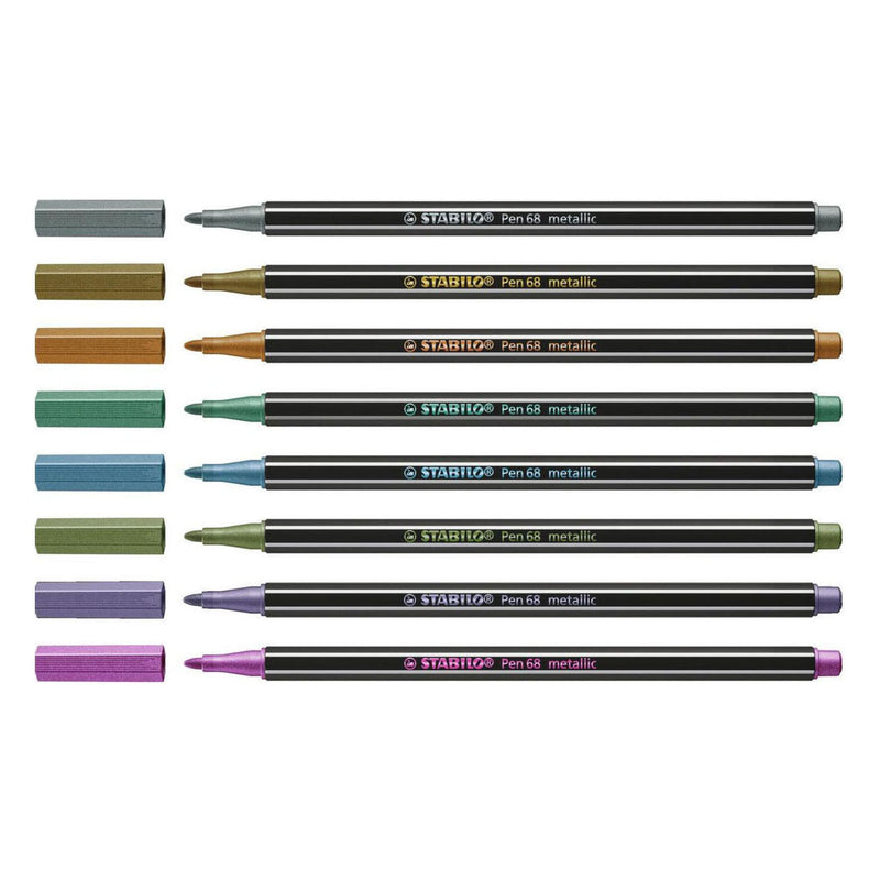 ギャラリービューアに画像をロードする, Stabilo pen 68 metallic viltstiften in metalen doos - 8dlg.