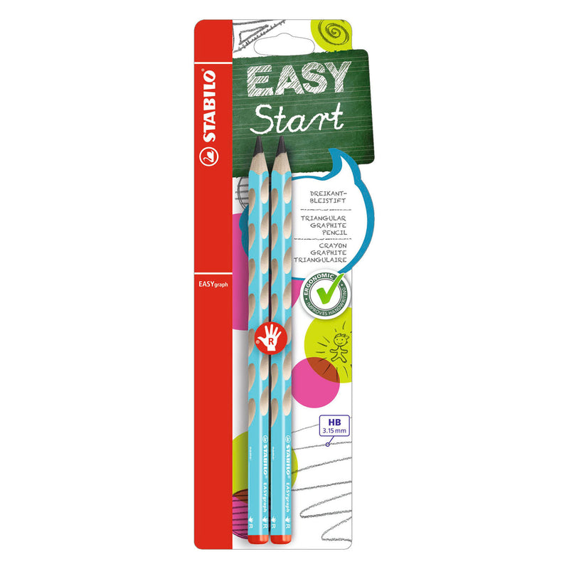 Afbeelding laden in galerijviewer, Stabilo easygraph hb rechtshandige grafietpotloden licht blauw - 2st.