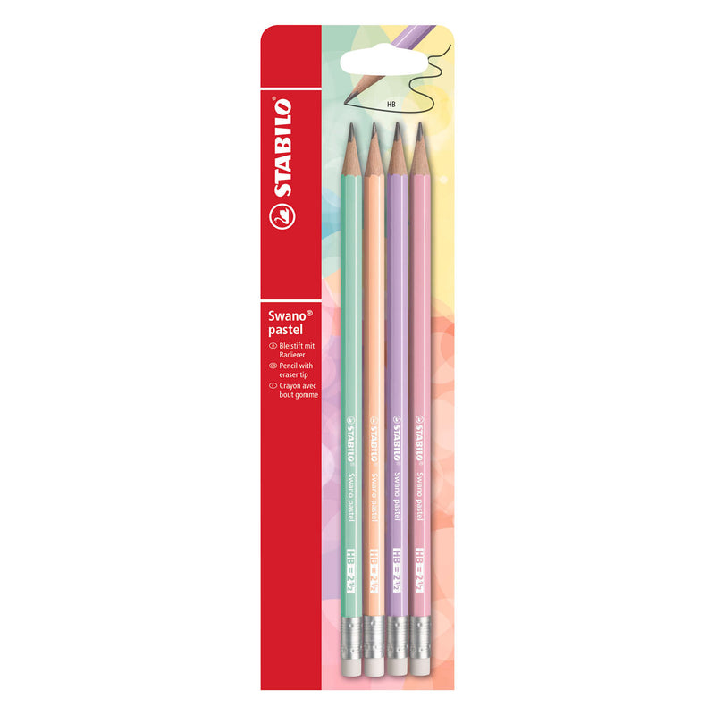 ギャラリービューアに画像をロードする, Stabilo swano pastel hb grafietpotloden met gumtip - 4dlg.