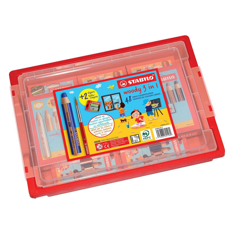 Chargez l'image dans la visionneuse de la galerie, Stabilo woody 3in1 schoolverpakking kleurpotloden - 48dlg. met 2 puntenslijpers