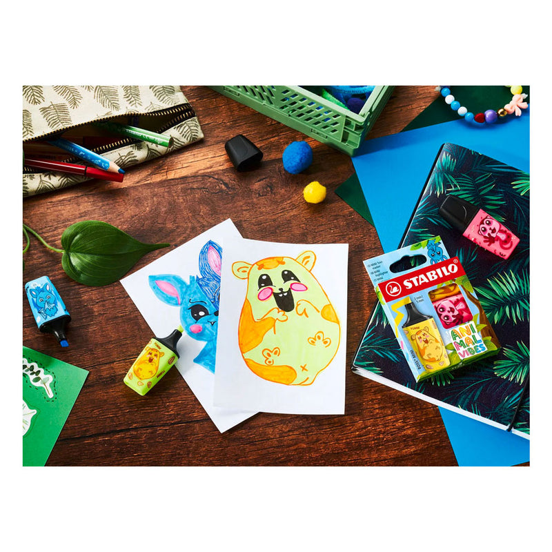 Afbeelding laden in galerijviewer, Stabilo animal vibes boss mini markeerstiften - 3dlg.