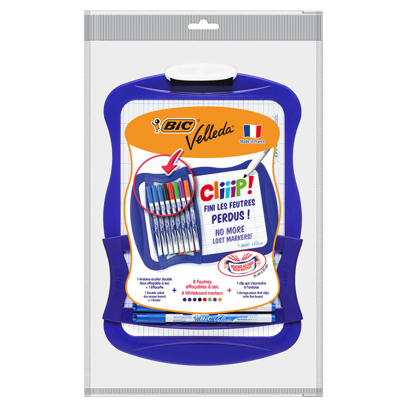 Afbeelding laden in galerijviewer, Bic velleda whiteboard met 8 markers