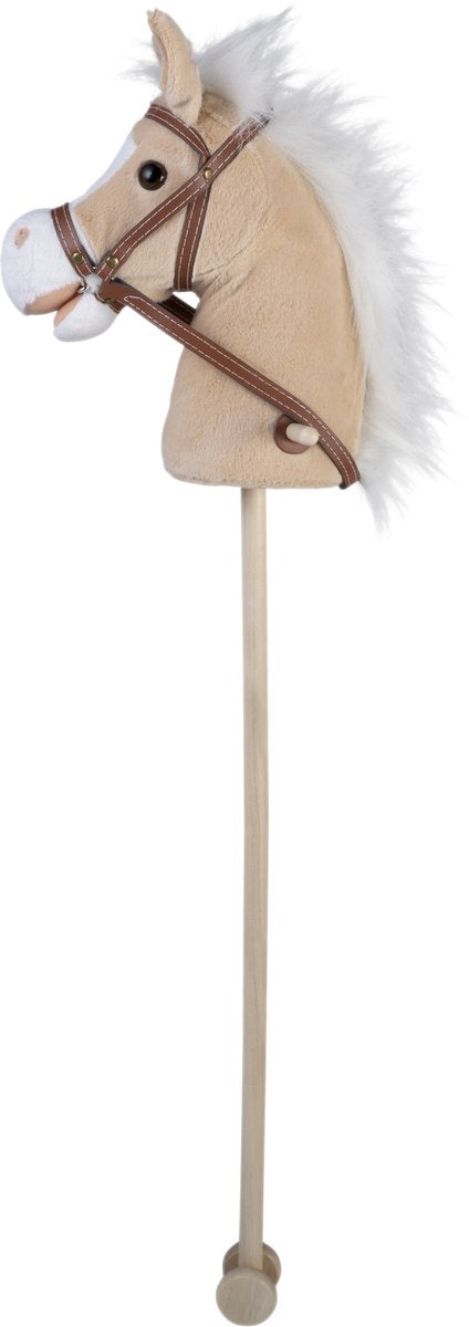 Afbeelding laden in galerijviewer, Engelhart stokpaardje -beige- geluid - wieltjes
