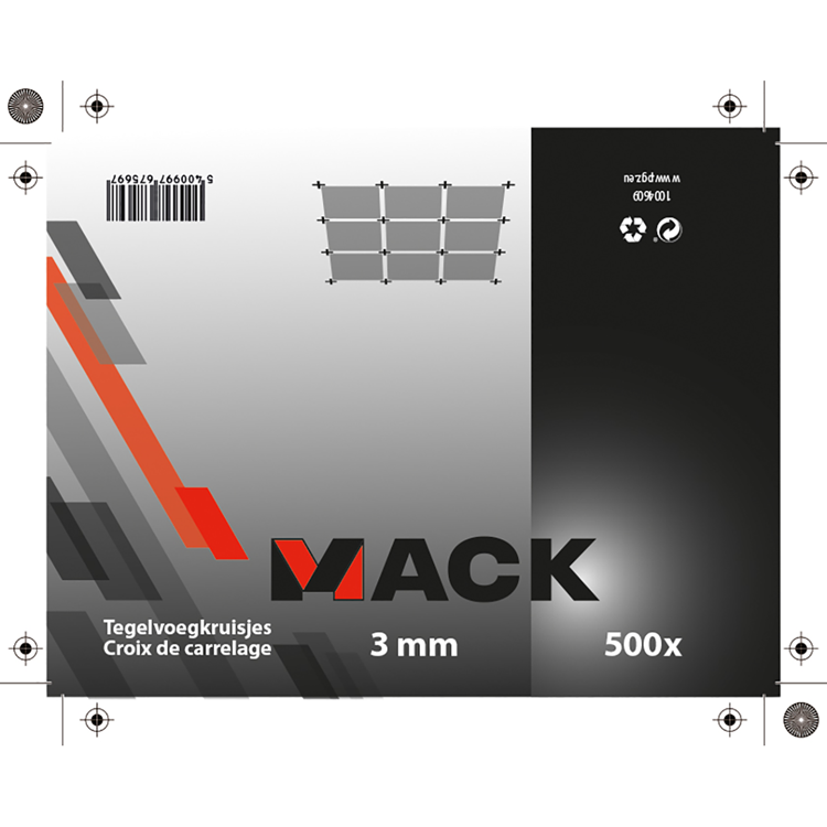 Afbeelding laden in galerijviewer, Mack 1004609 - tegelvoegkruisjes 3mm 500st | 10 stuks