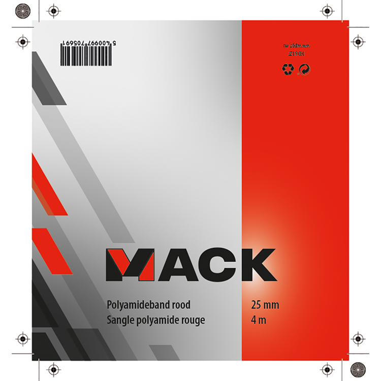 Afbeelding laden in galerijviewer, Mack 1006127 - polyamideband rood 25mm-4m | 6 stuks