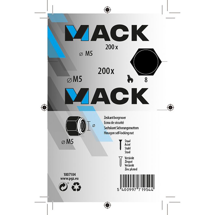 Afbeelding laden in galerijviewer, Mack 1007104 - borgmoeren 200 st m5 | 5 stuks