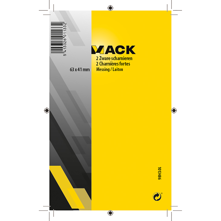 Afbeelding laden in galerijviewer, Mack 1013486 - 2 scharnieren vermessingd h 63 x b 41 mm | 5 stuks