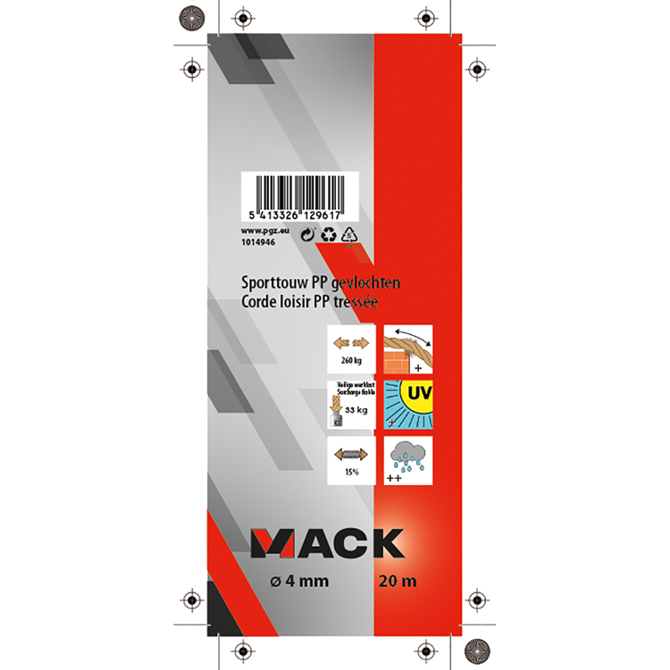 Afbeelding laden in galerijviewer, Mack 1014946 - sporttouw pp gevlochten streng4mm 20m | 5 stuks