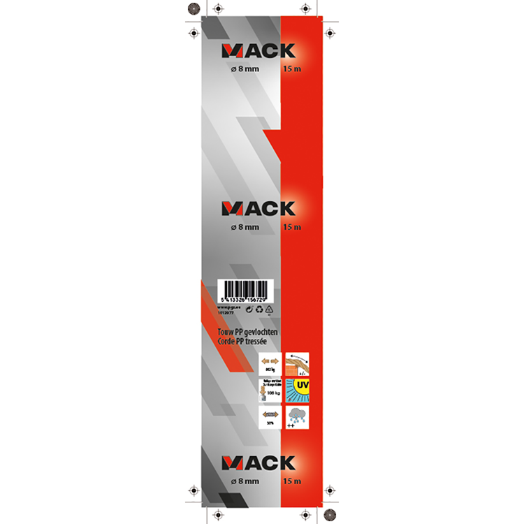 Afbeelding laden in galerijviewer, Mack 1013977 - pp gevlochten wit blauw streng8mm 15m | 5 stuks