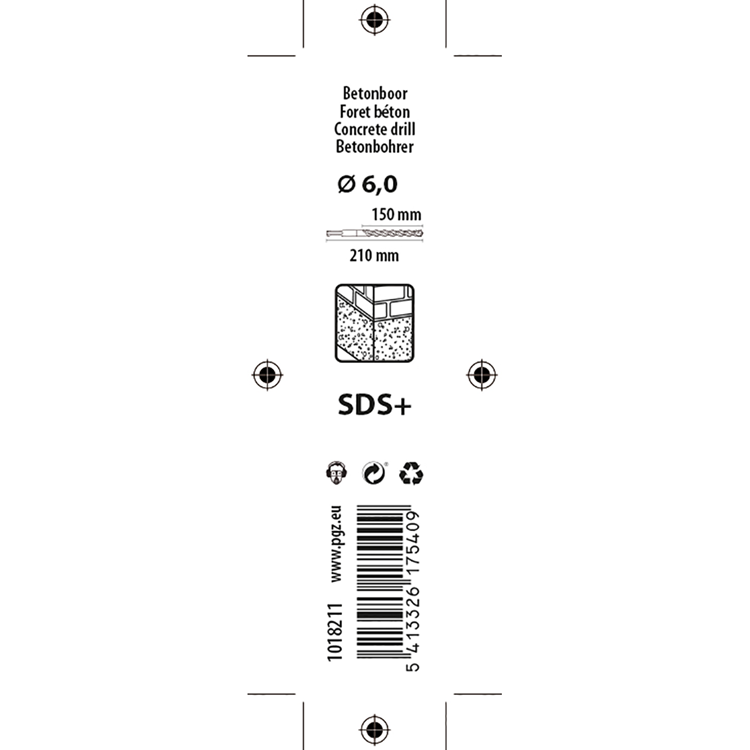 Afbeelding laden in galerijviewer, Mack 1018211 - hamerboor sds + ø 6,0 x 210 mm | 5 stuks