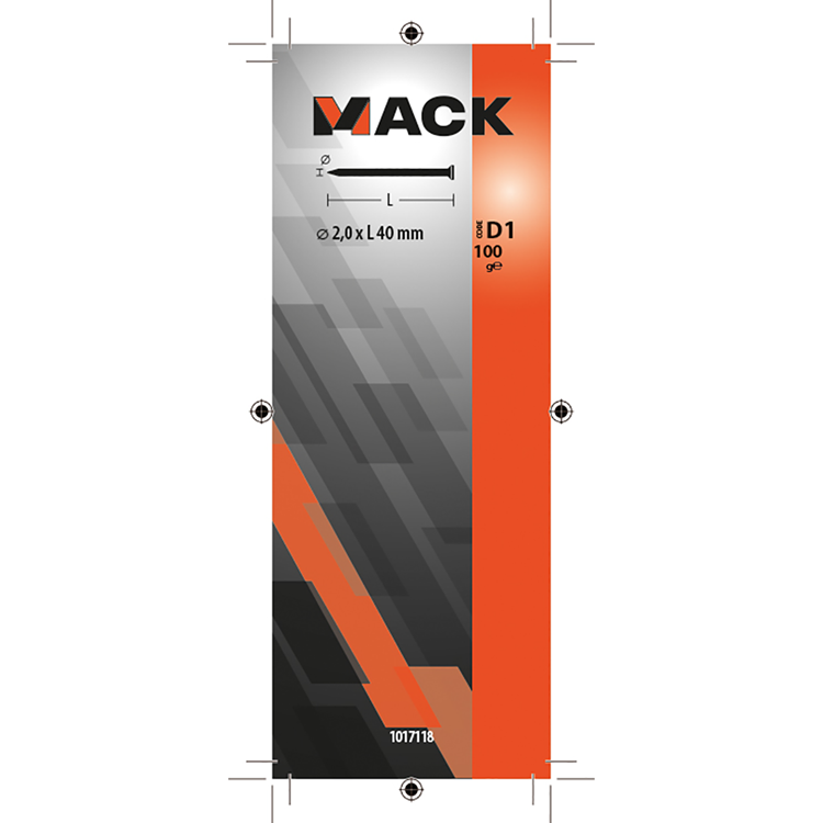 Afbeelding laden in galerijviewer, Mack 1017118 - nagel platte kop 100 gr 2,0 x 40 mm | 5 stuks