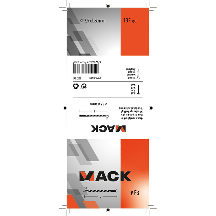 Laden Sie das Bild in Galerie -Viewer, Mack 1017161 - getorste nagel pk verzinkt 135gr 3,5 x 80 mm | 5 stuks
