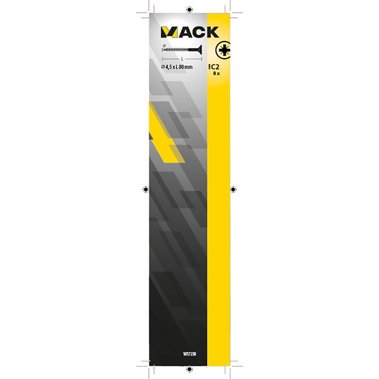 Afbeelding laden in galerijviewer, Mack 1017250 - spaanplaatschroef vz kop geelverz. 8 st 4,5 x 80 mm | 5 stuks