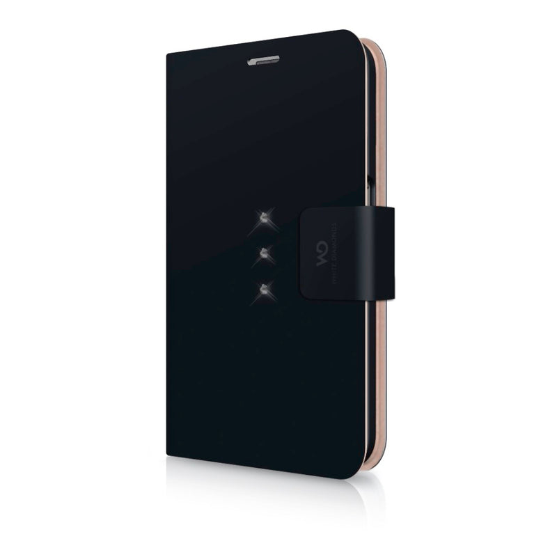 Load image into Gallery viewer, White diamonds booklet case crystal voor samsung galaxy s7 zwart
