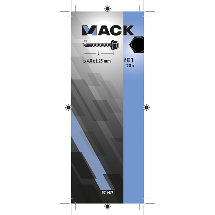 Afbeelding laden in galerijviewer, Mack 1017477 - zelfborende schroef zesk.kop verz. 20st 4,8 x 25 mm | 10 stuks
