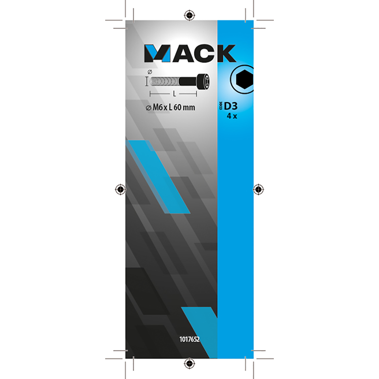 Afbeelding laden in galerijviewer, Mack 1017652 - binnenzeskant bout cyl.kop verz. 4 st m6 x 60 mm | 10 stuks