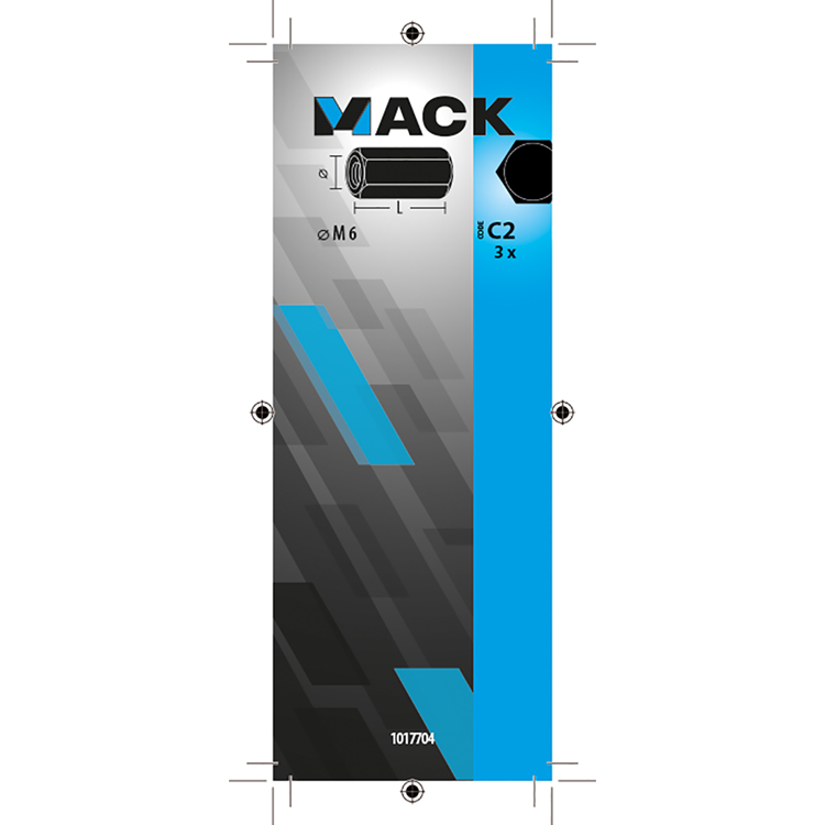 Afbeelding laden in galerijviewer, Mack 1017704 - zeskant verbindingsmoer verzinkt 3 st m6 | 10 stuks