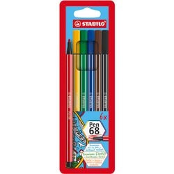 Load image into Gallery viewer, Stabilo viltstift premium pen 68 1 mm verschillende kleuren 6 stuks